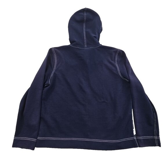 Green Label Lauren Ralph Lauren Hoodie Women's L Navy Blue Y2K Full Zip EUC - Picture 2 of 15